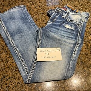 Rock Revival Women's Distressed Light Blue Boot Cut Jeans